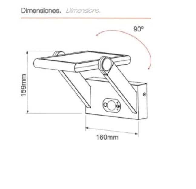 Aplique de exterior solar con sensor PROA - Imagen 3