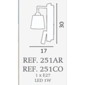 Aplique de pared moderno ASTIGI ARIES c/ Brazo Lector - Imagen 2