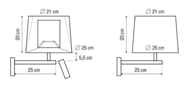 Aplique de pared moderno INDIANA AP s/ lector - Imagen 3