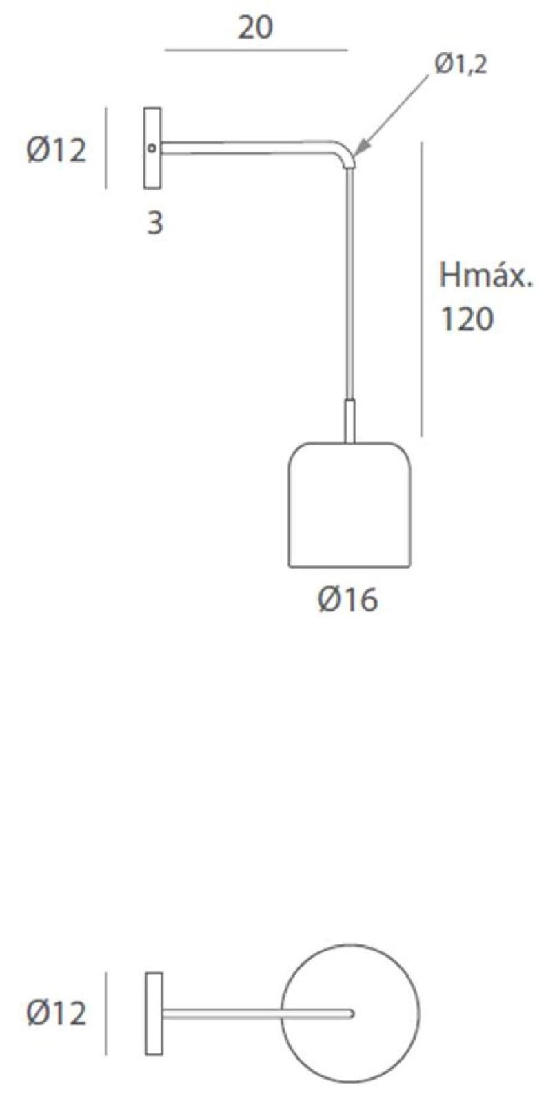 Aplique de pared moderno POT 20I FIXED - Imagen 4