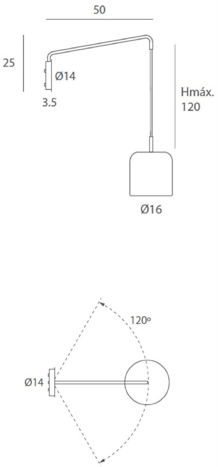 Aplique de pared moderno POT 50I - Imagen 3