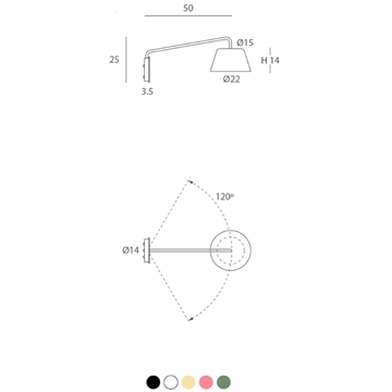 Aplique de pared moderno SENTO 22 I - Imagen 2