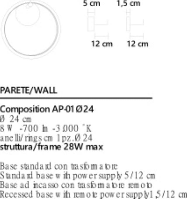 Aplique de pared moderno ULAOP AP024 Blanco/Oro - Imagen 4
