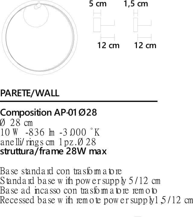 Aplique de pared moderno ULAOP AP028 Blanco/Oro - Imagen 3