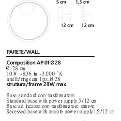 Aplique de pared moderno ULAOP AP028 Negro/Oro - Imagen 2