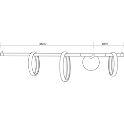 Aplique de pared moderno ULAOP APSX Izquierdo Negro/Oro - Imagen 2