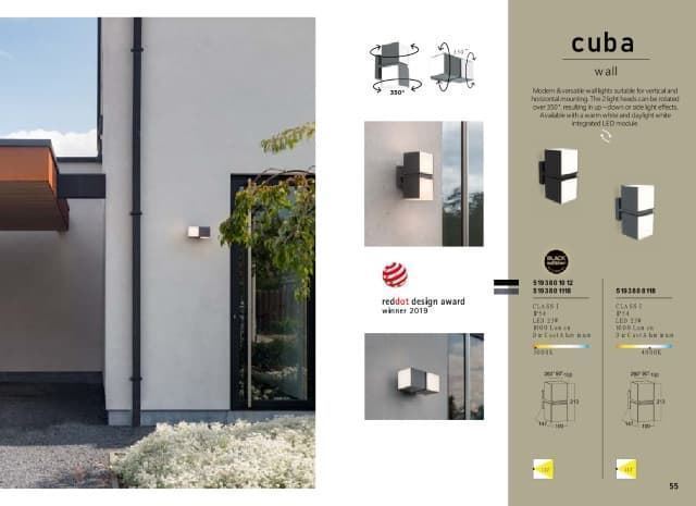 Aplique exterior de pared moderno CUBA doble Black Edition - Imagen 2