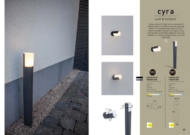 Aplique exterior de pared moderno CYRA Black Edition - Imagen 3