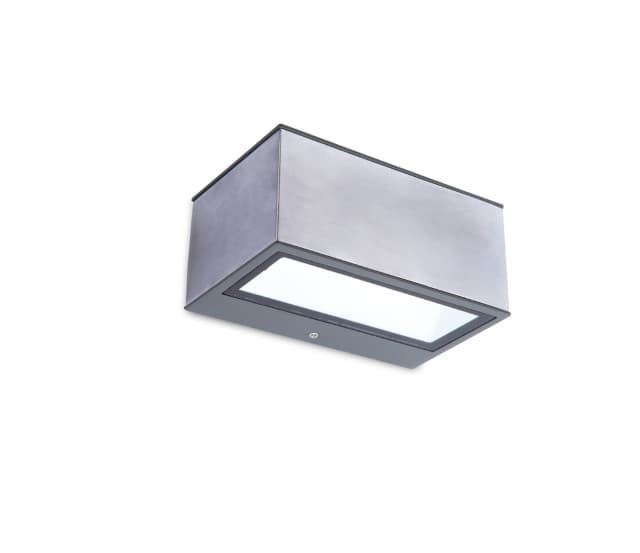 Aplique exterior de pared moderno GEMINI S Acero - Imagen 1