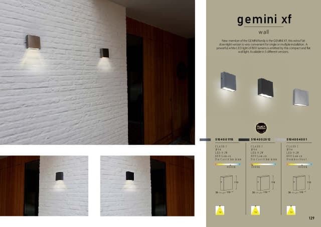 Aplique exterior de pared moderno GEMINI XF Acero - Imagen 2