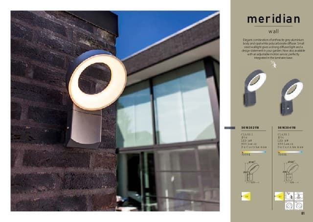 Aplique exterior de pared moderno MERIDIAN c/ Sensor - Imagen 2