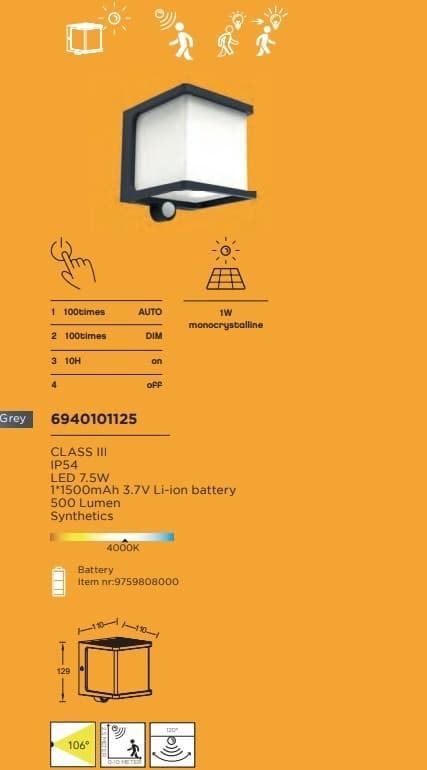 Aplique Lutec de pared exterior solar moderno DOBLO S - Imagen 3