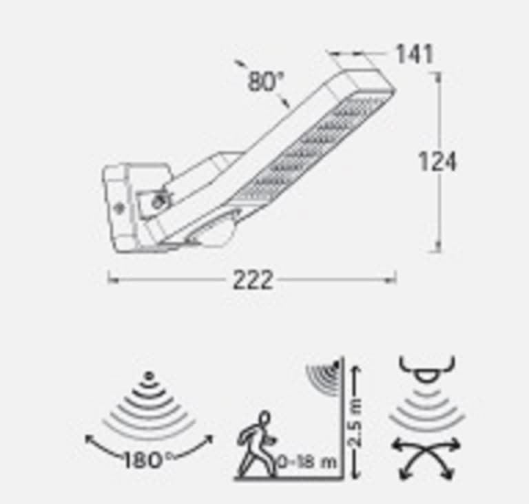 Aplique Lutec exterior de pared moderno ATLANTIS 13 C/ SENSOR - Imagen 4