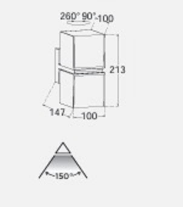 Aplique Lutec exterior de pared moderno CUBA doble - Imagen 5