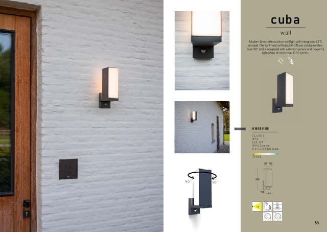 Aplique Lutec exterior de pared moderno CUBA Sensor - Imagen 2