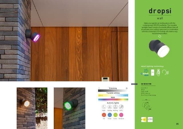 Aplique Lutec exterior de pared moderno DROPSI Connect - Imagen 1