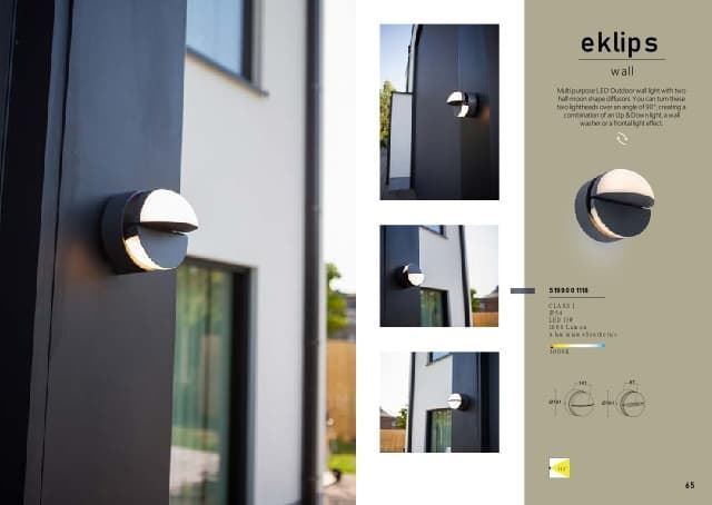 Aplique Lutec exterior de pared moderno EKLIPS - Imagen 2