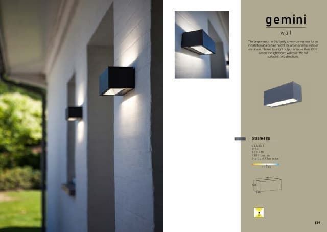 Aplique Lutec exterior de pared moderno GEMINI L - Imagen 3