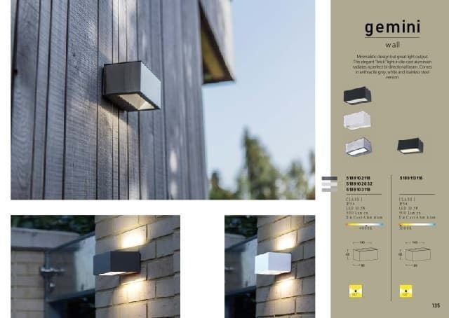Aplique Lutec exterior de pared moderno GEMINI S - Imagen 4