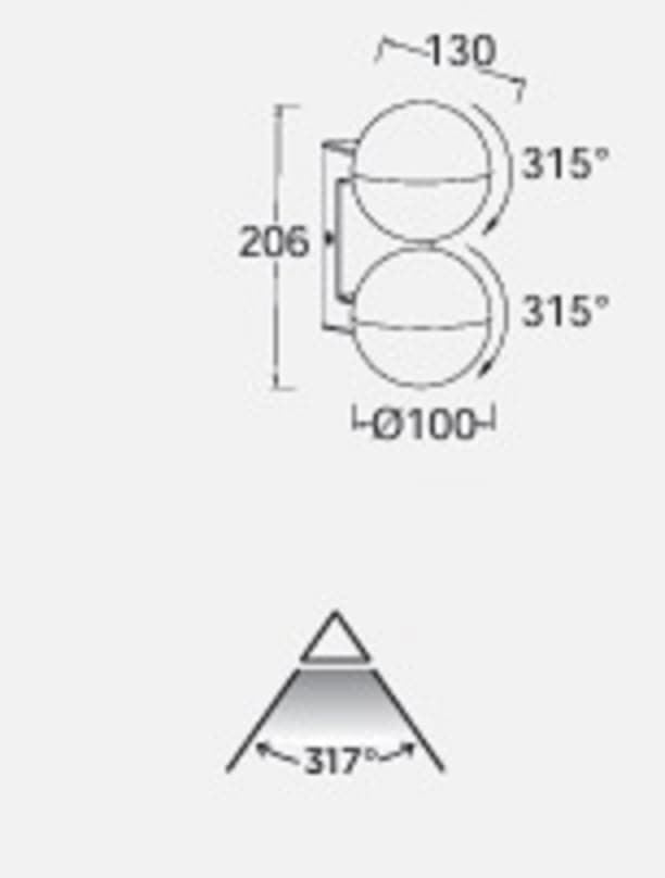 Aplique Lutec exterior de pared Moderno LOOMA Doble - Imagen 6