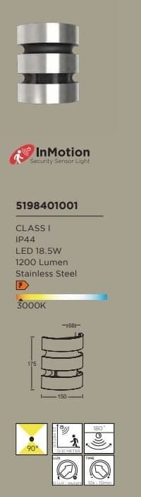 Aplique Lutec exterior de pared moderno MAYA C/SENSOR - Imagen 4