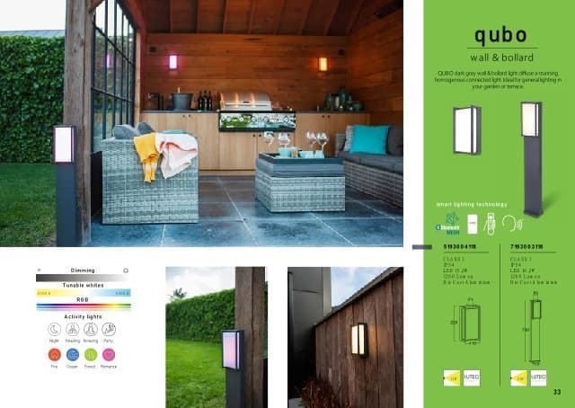 Aplique Lutec exterior de pared moderno QUBO Connect - Imagen 1