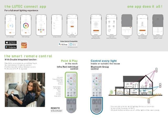 Aplique Lutec exterior de pared moderno QUBO Connect - Imagen 7