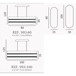 Colgante de techo moderno DIBU ALARGADA Personalizable - Imagen 2
