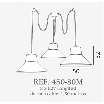 Colgante de techo moderno SILOS 80M COMBI 3 luces Personalizable - Imagen 2