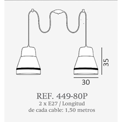 Colgante de techo moderno SILOS 80P COMBI 2 luces Personalizable - Imagen 2