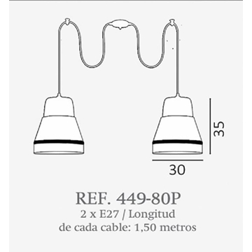 Colgante de techo moderno SILOS 80P COMBI 2 luces Personalizable - Imagen 2