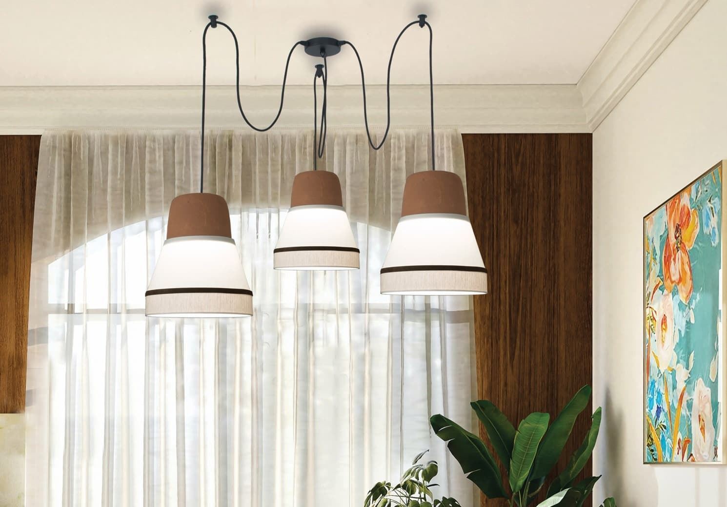 Colgante de techo moderno SILOS 80P COMBI 3 luces Personalizable - Imagen 1