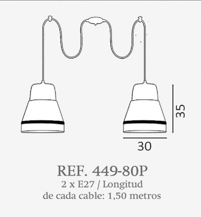 Colgante de techo rústico-moderno SILOS 80P COMBI 2 luces Personalizable - Imagen 2