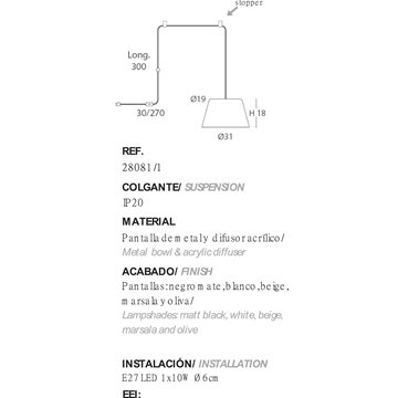 Colgante moderno SENTO 31 ENCH - Imagen 2