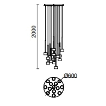 Colgante moderno TONIC C 14 luces - Imagen 2