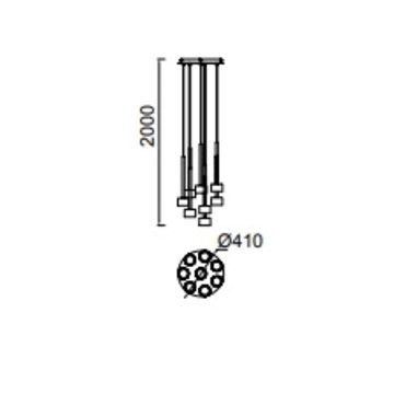 Colgante moderno TONIC C 8 luces - Imagen 2