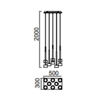 Colgante moderno TONIC R 8 luces - Imagen 2