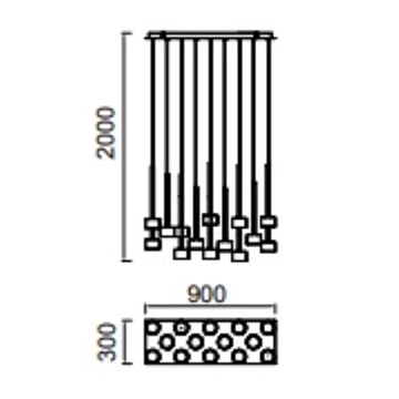 Colgante moderno TONIC R14 luces - Imagen 2
