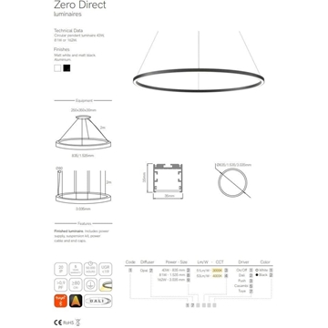 Colgante moderno ZERO DIRECT 835 - Imagen 2