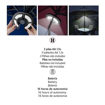 Foco c/ batería para sombrillas LACOS - Imagen 2