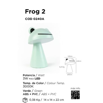 Lámpara de mesa infantil C/ batería FROG2 - Imagen 2