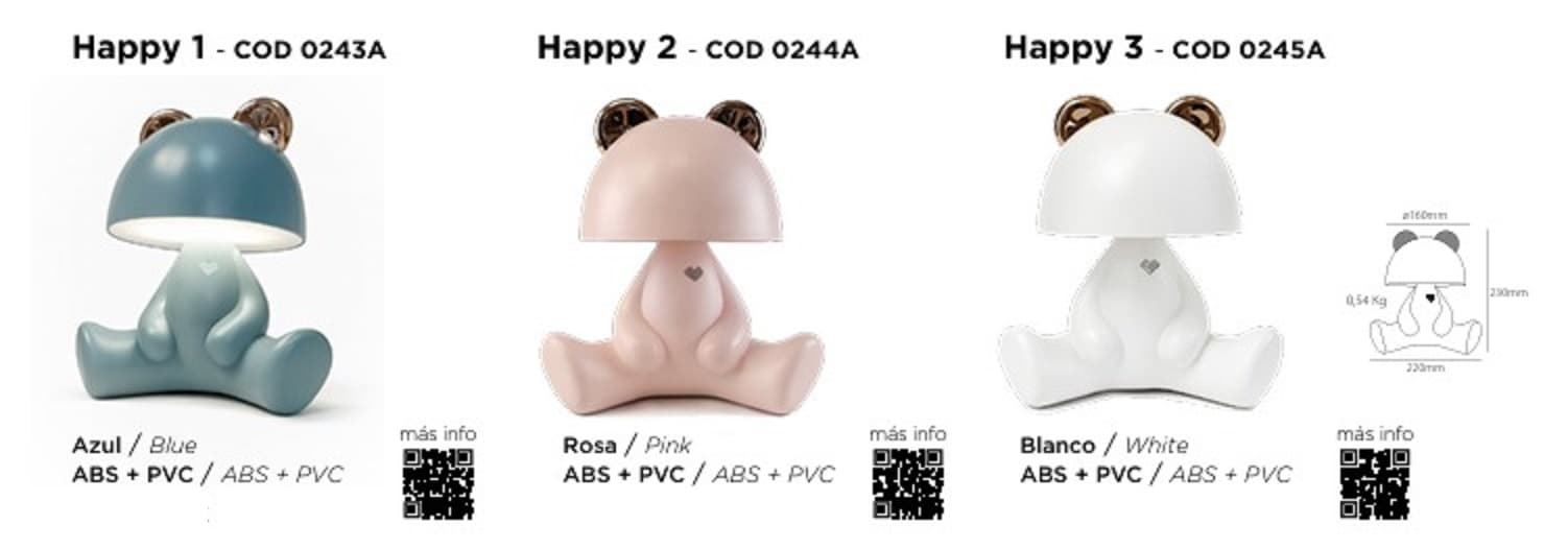 Lámpara de mesa infantil C/ batería HAPPY - Imagen 5