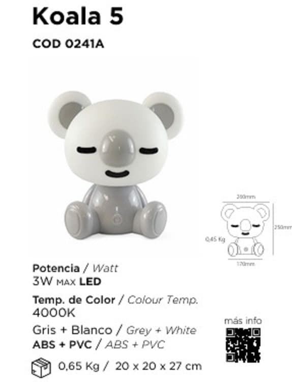 Lámpara de mesa infantil C/ batería KOALA5 - Imagen 4