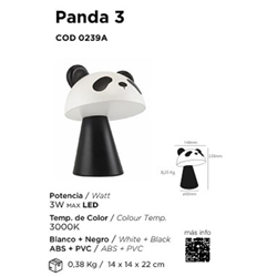 Lámpara de mesa infantil C/ batería PANDA3 - Imagen 2