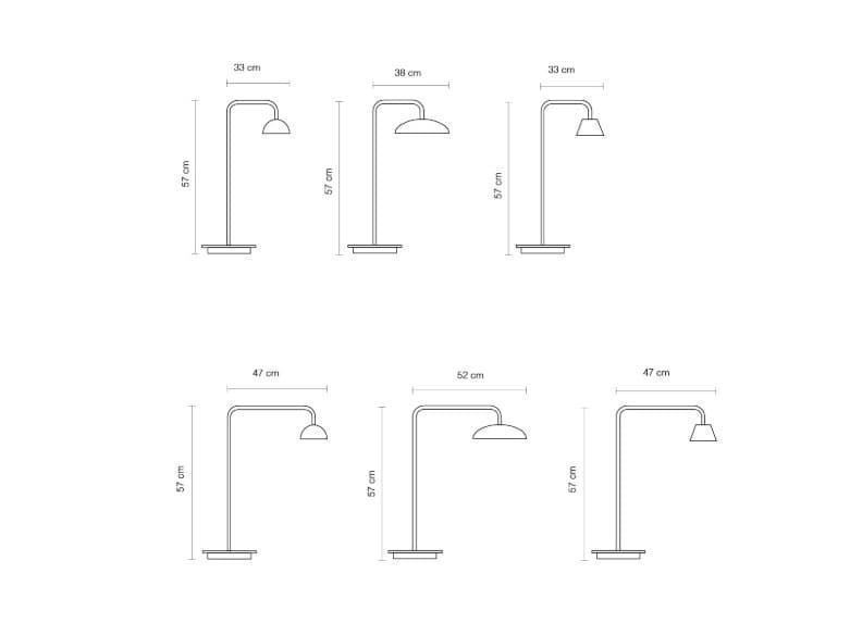 Lámpara de mesa moderna ABSIDIOLA S Br. Corto Mini - Imagen 10