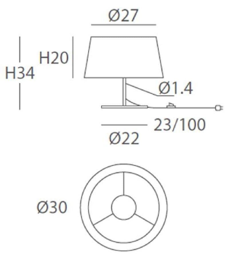 Lámpara de mesa moderna DRUM 03 - Imagen 3