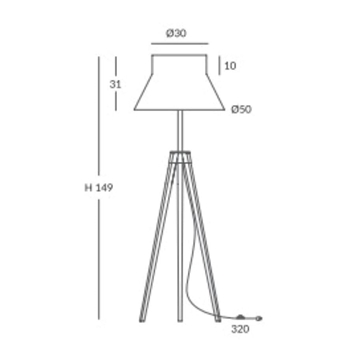 Lámpara de pie moderna KORA 76 - Imagen 2