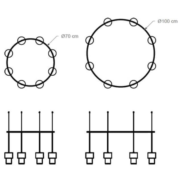 Lámpara de techo moderna KAN CHANDELIER 100 - Imagen 4