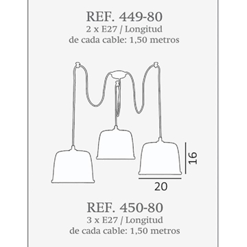 Lámpara de techo moderna SILOS 80 3 luces - Imagen 2