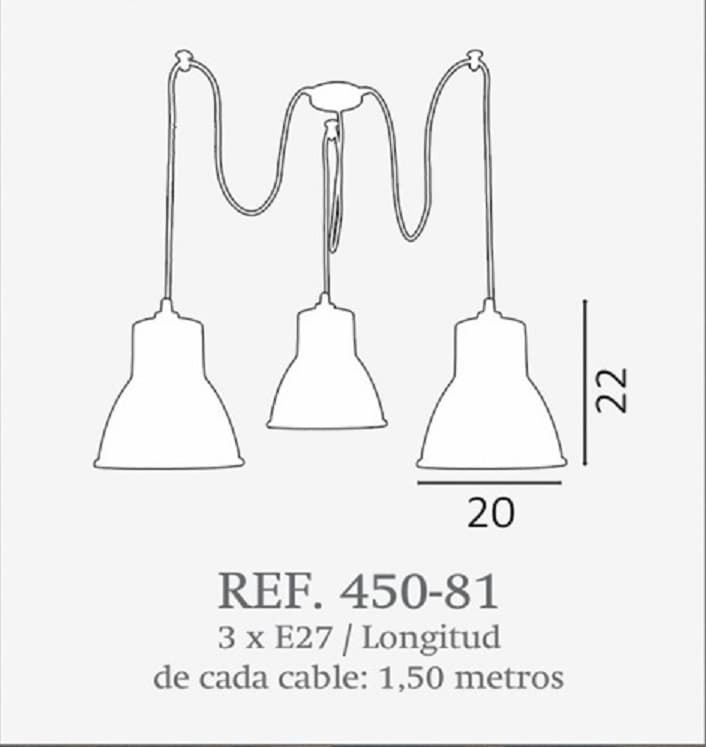 Lámpara de techo moderna SILOS 81 3 luces - Imagen 1